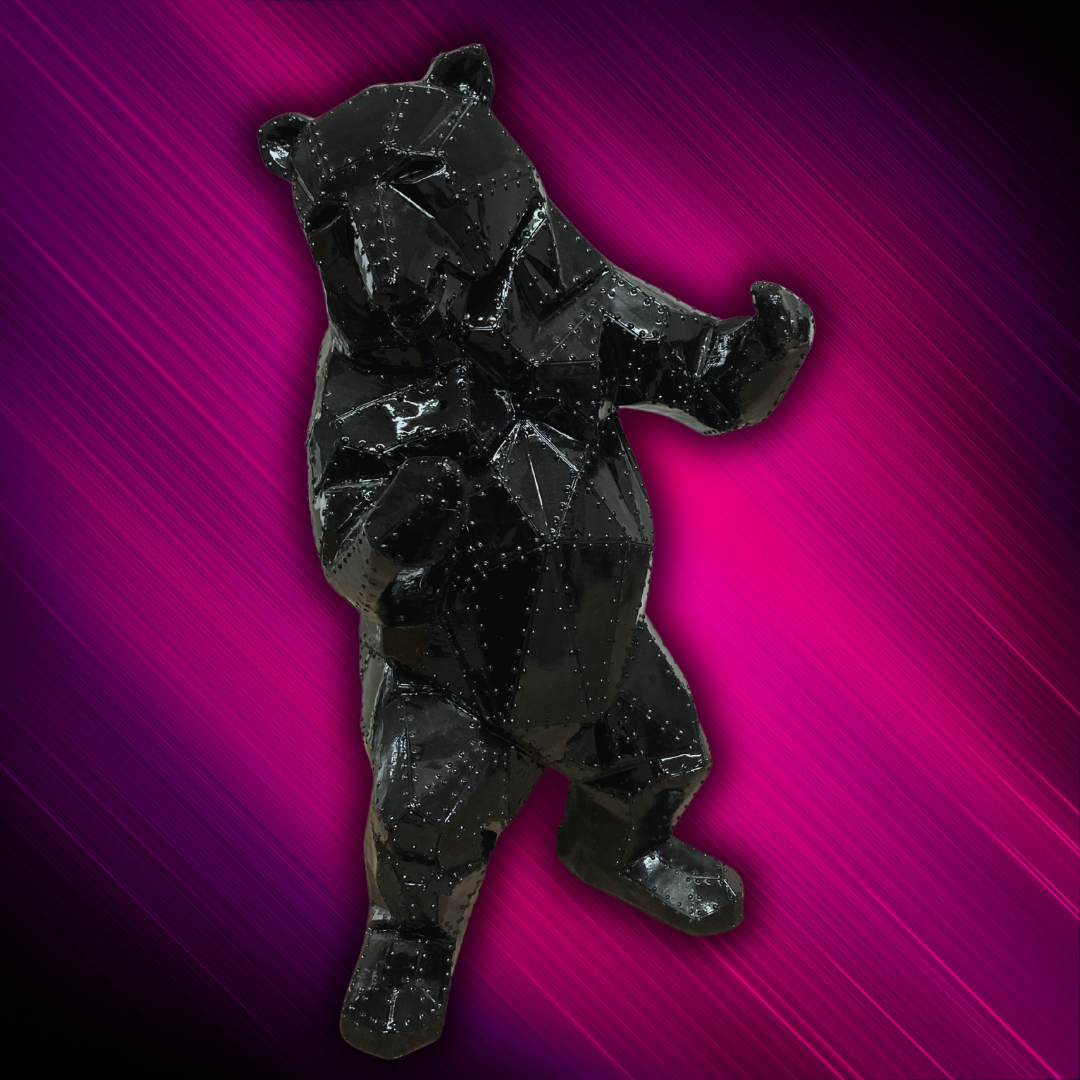 3D Bär schwarz aus Kunstharz - 47cm
