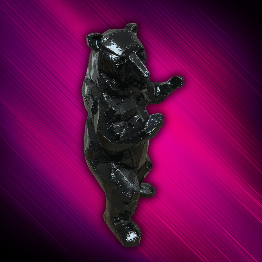 3D Bär schwarz aus Kunstharz - 47cm