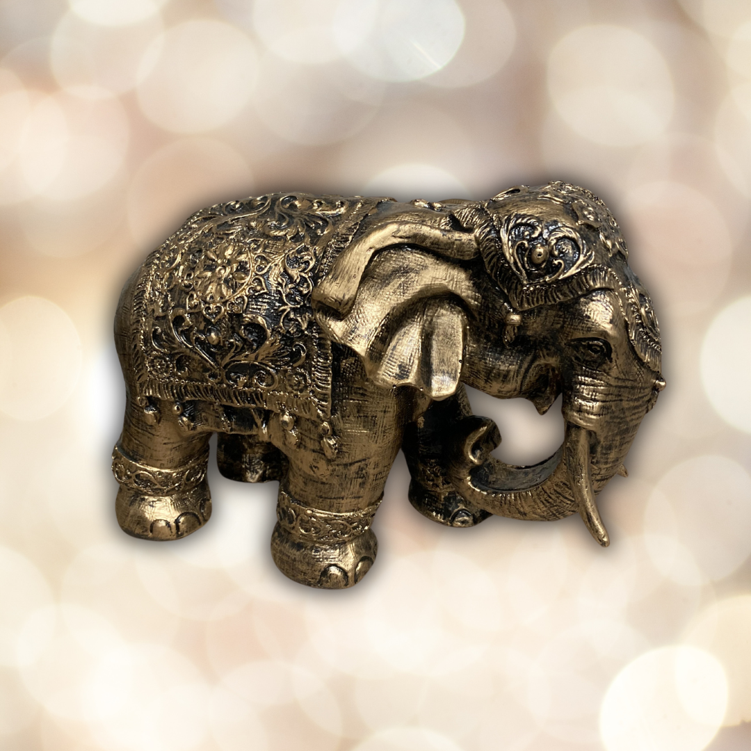 Elefant gold-antik aus Kunstharz