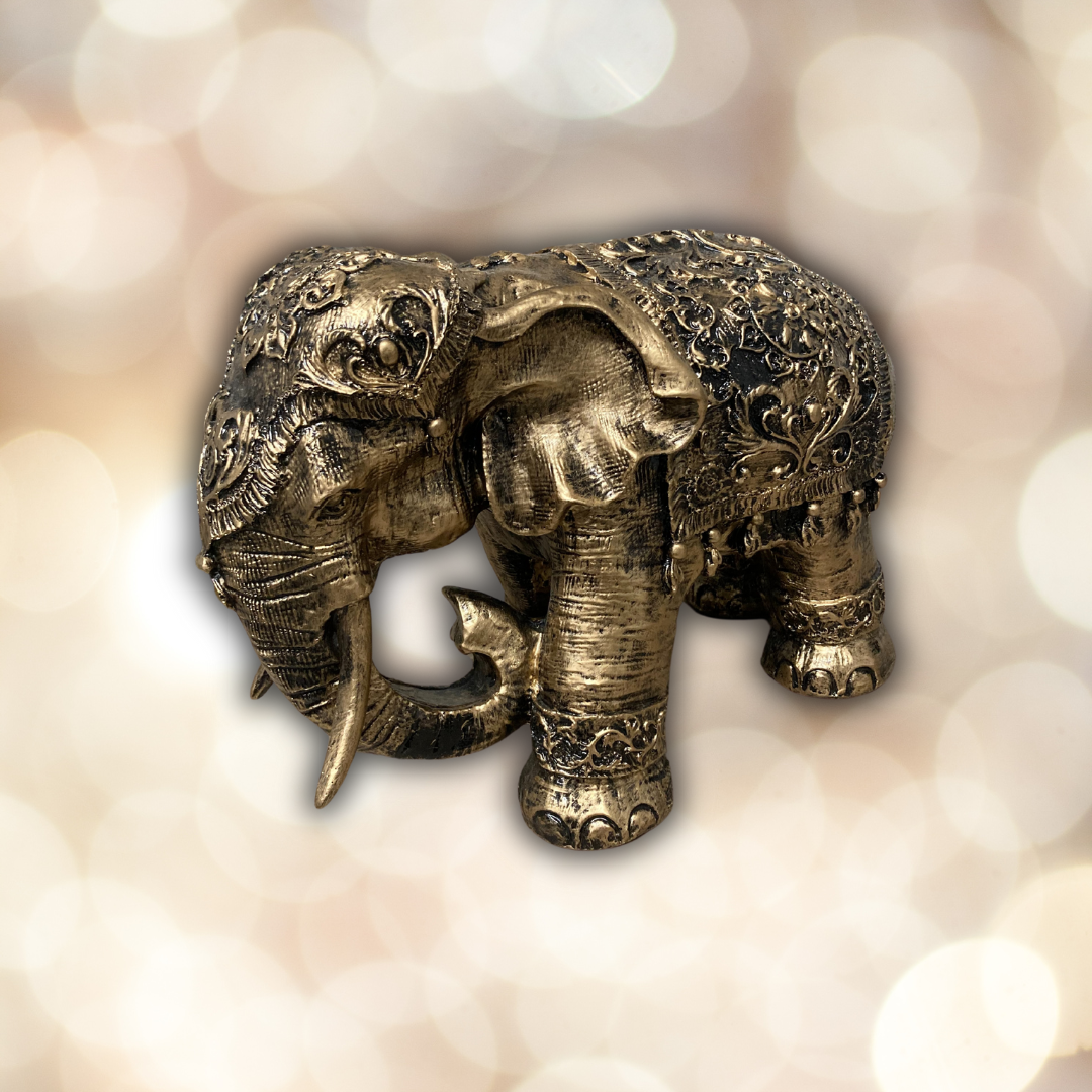 Elefant gold-antik aus Kunstharz