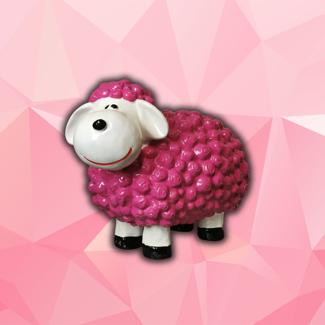 Schaf pink aus Kunstharz