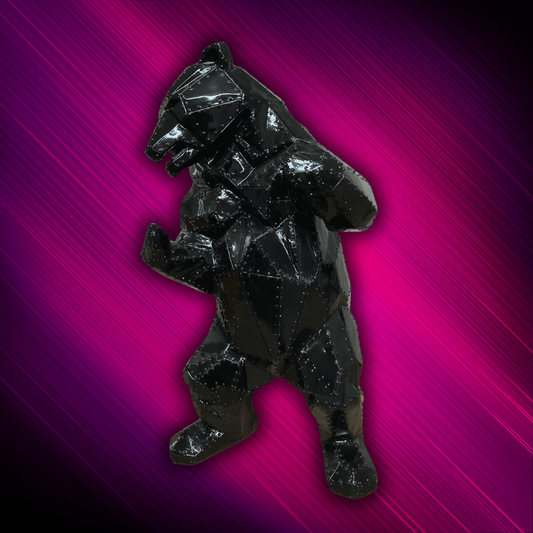 3D Bär schwarz aus Kunstharz - 47cm