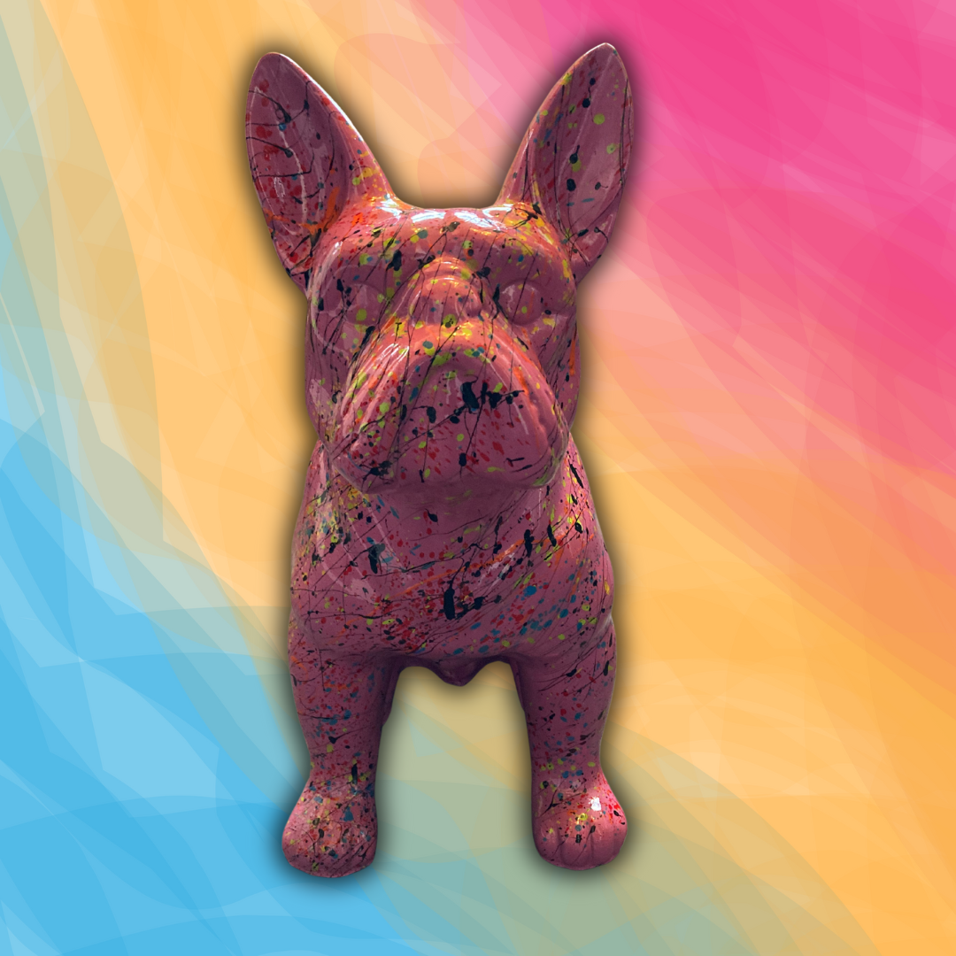 Französische Bulldogge pink splash - 42cm