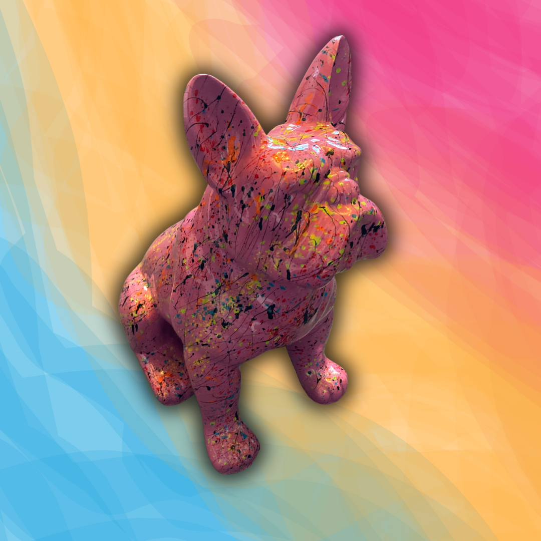 Französische Bulldogge pink splash - 42cm