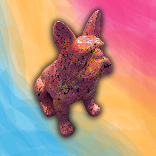 Französische Bulldogge pink splash - 42cm