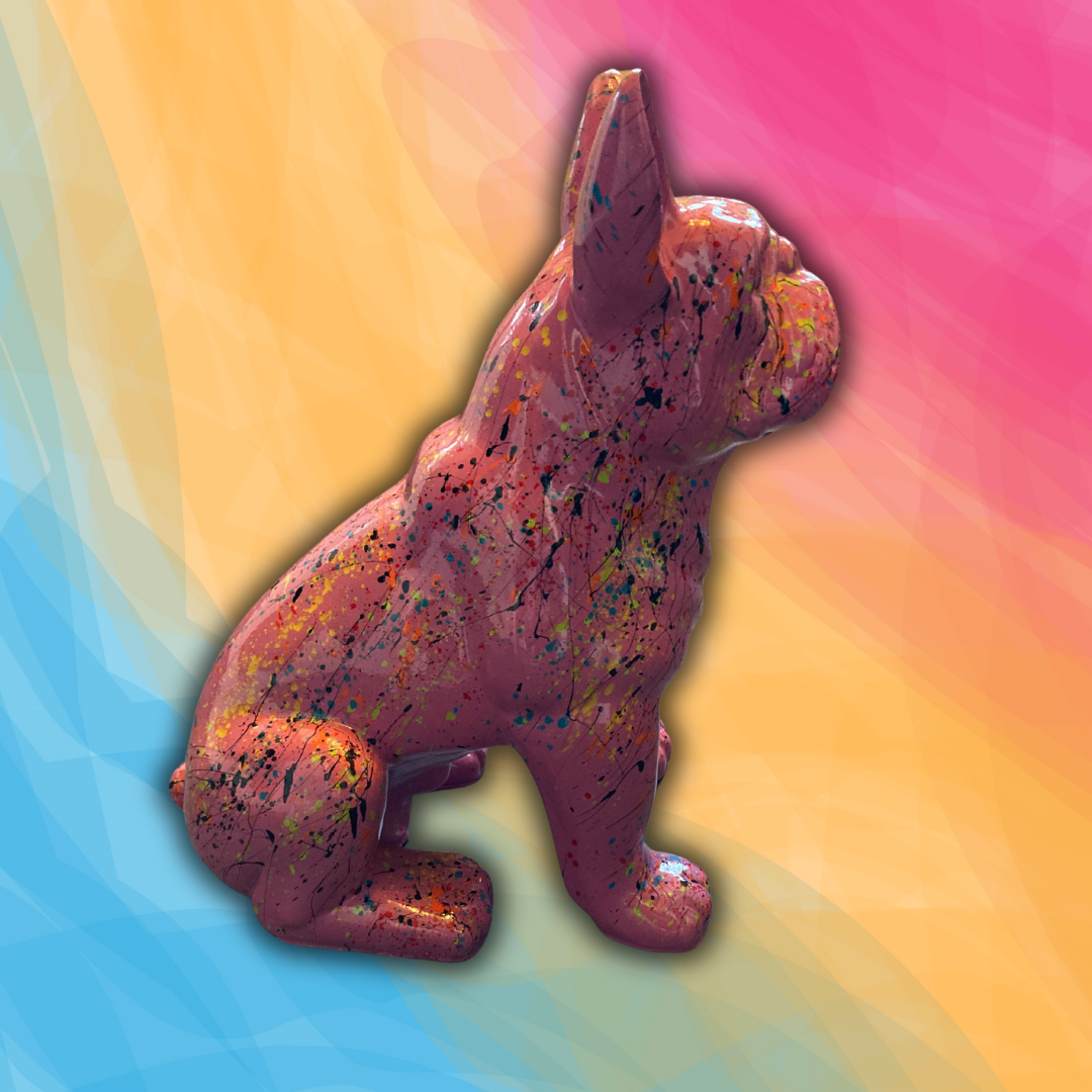 Französische Bulldogge pink splash - 42cm