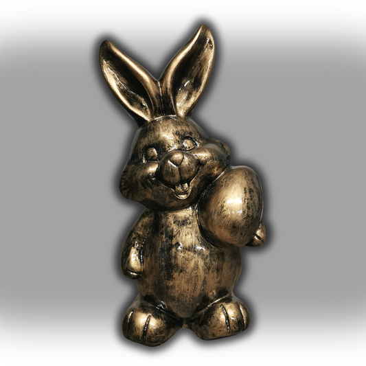 Osterhase aus Kunstharz gold antik - 45cm