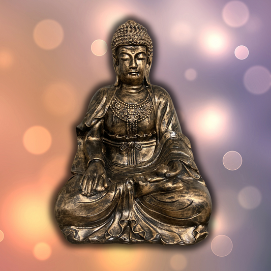Buddha aus Kunstharz gold antik - 68cm