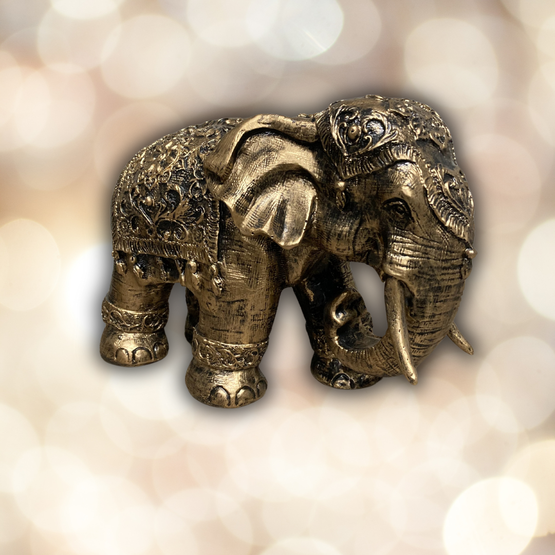 Elefant gold-antik aus Kunstharz