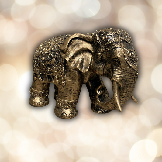 Elefant gold-antik aus Kunstharz