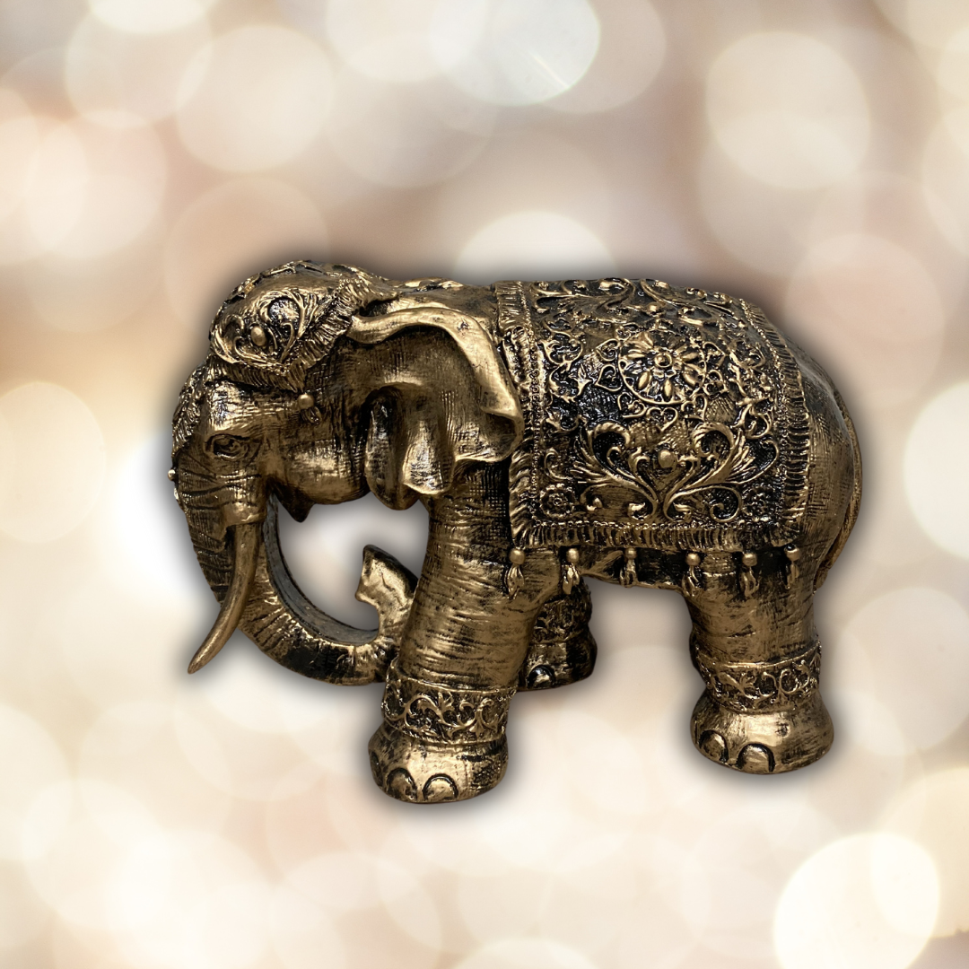 Elefant gold-antik aus Kunstharz