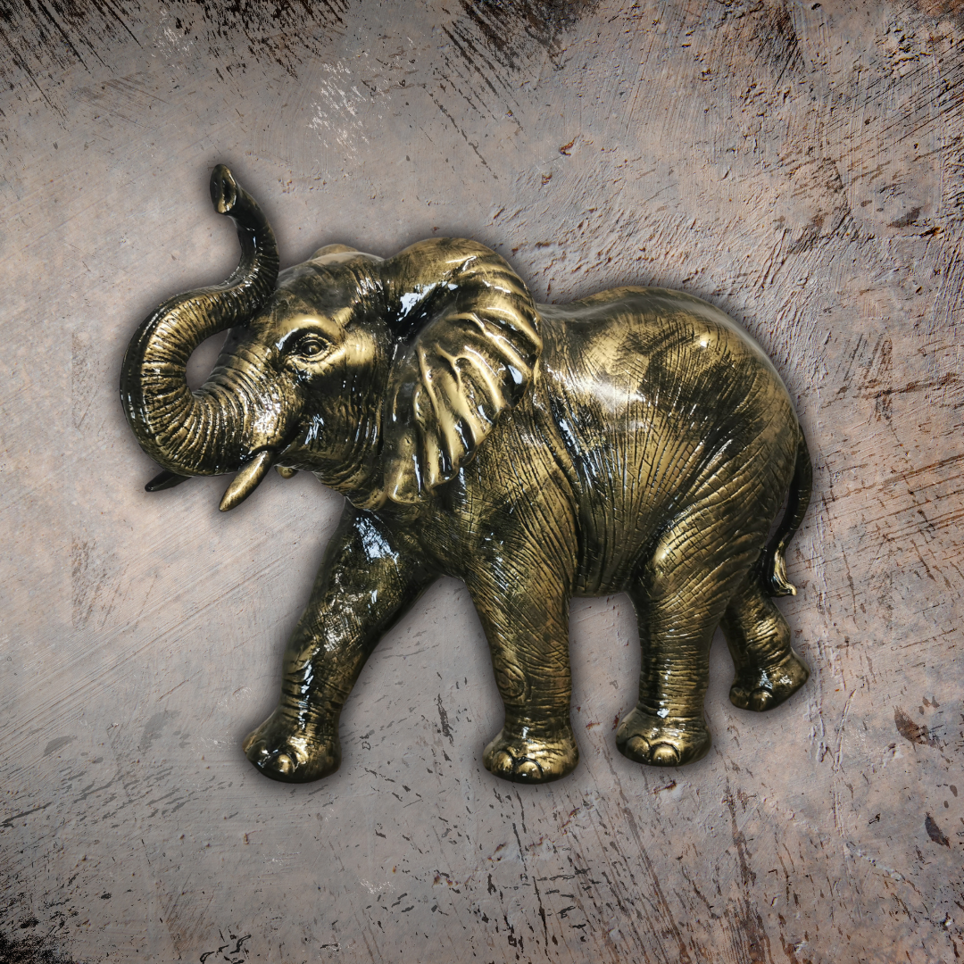 Elefant gold-antik aus Kunstharz