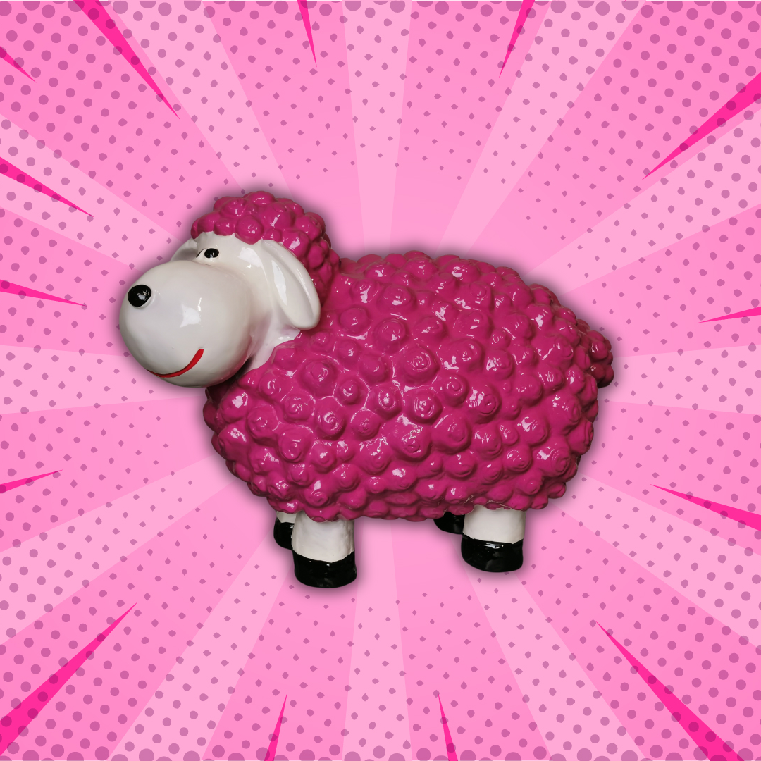 Schaf pink aus Kunstharz