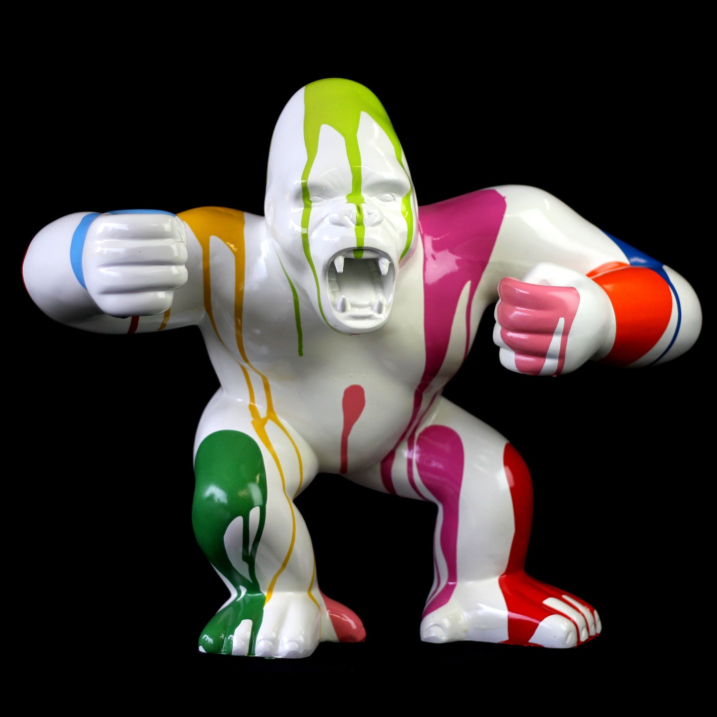 Gorilla bunt aus Kunstharz - 45cm