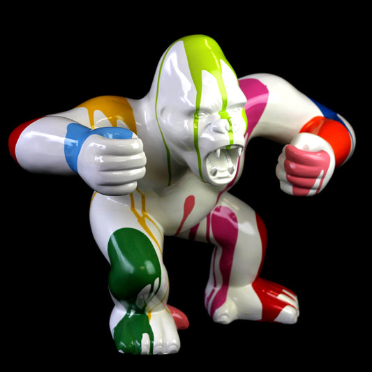 Gorilla bunt aus Kunstharz - 45cm