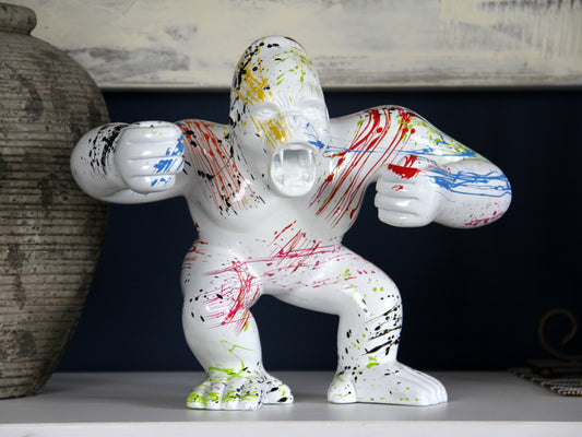 Gorilla bunt aus Kunstharz - 30cm