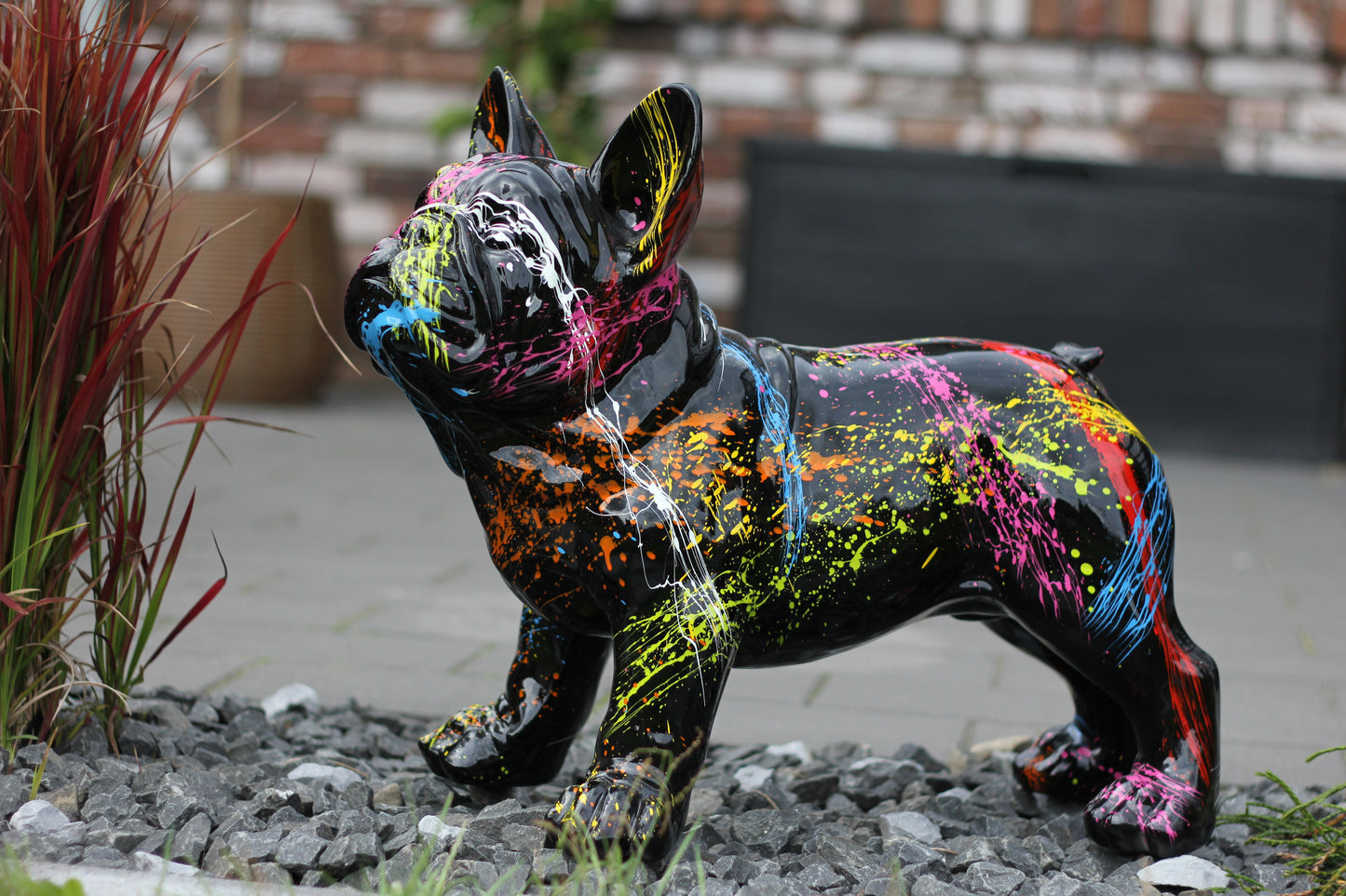 Französische Bulldogge schwarz splash - 47cm