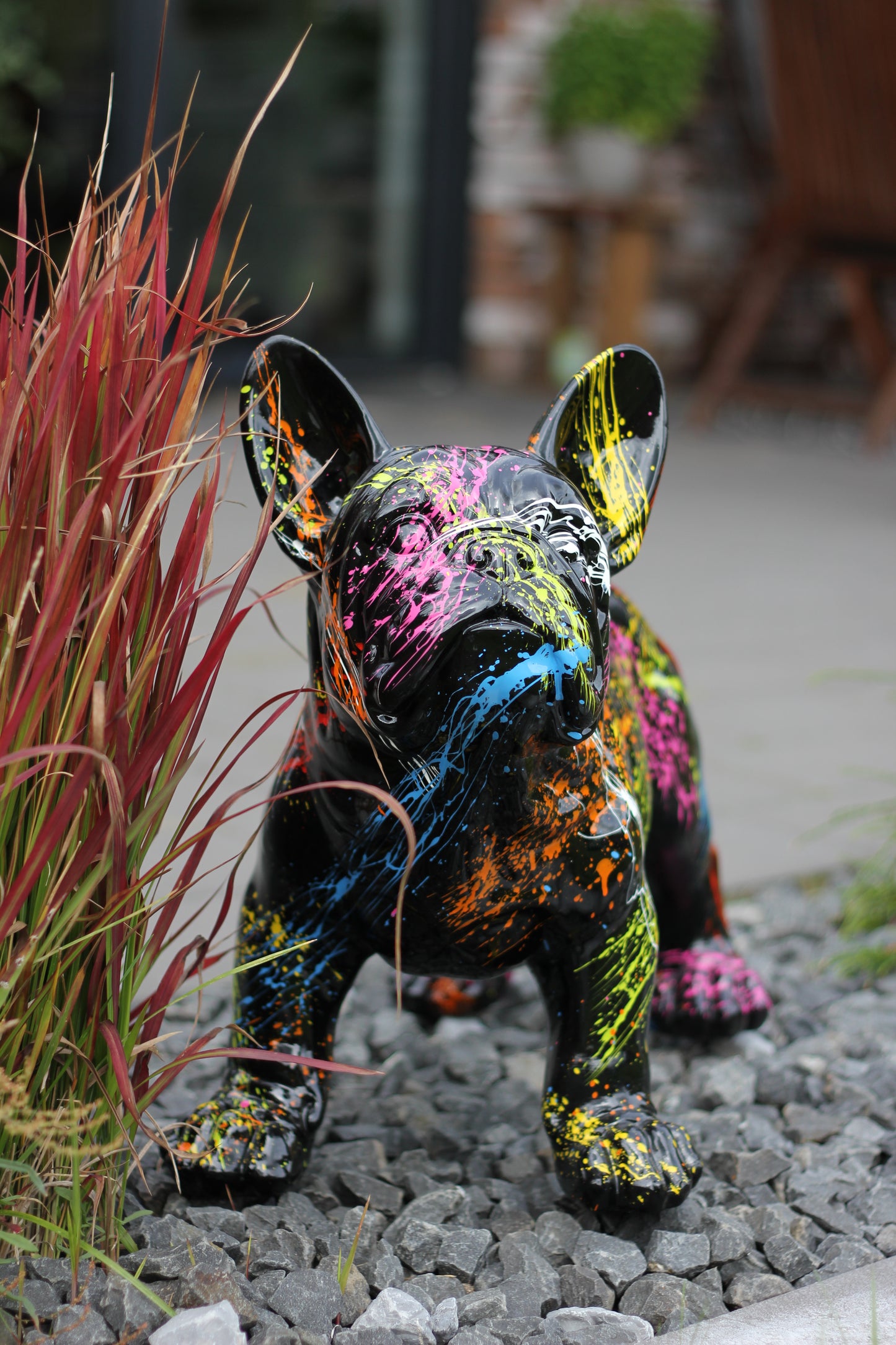 Französische Bulldogge schwarz splash - 47cm