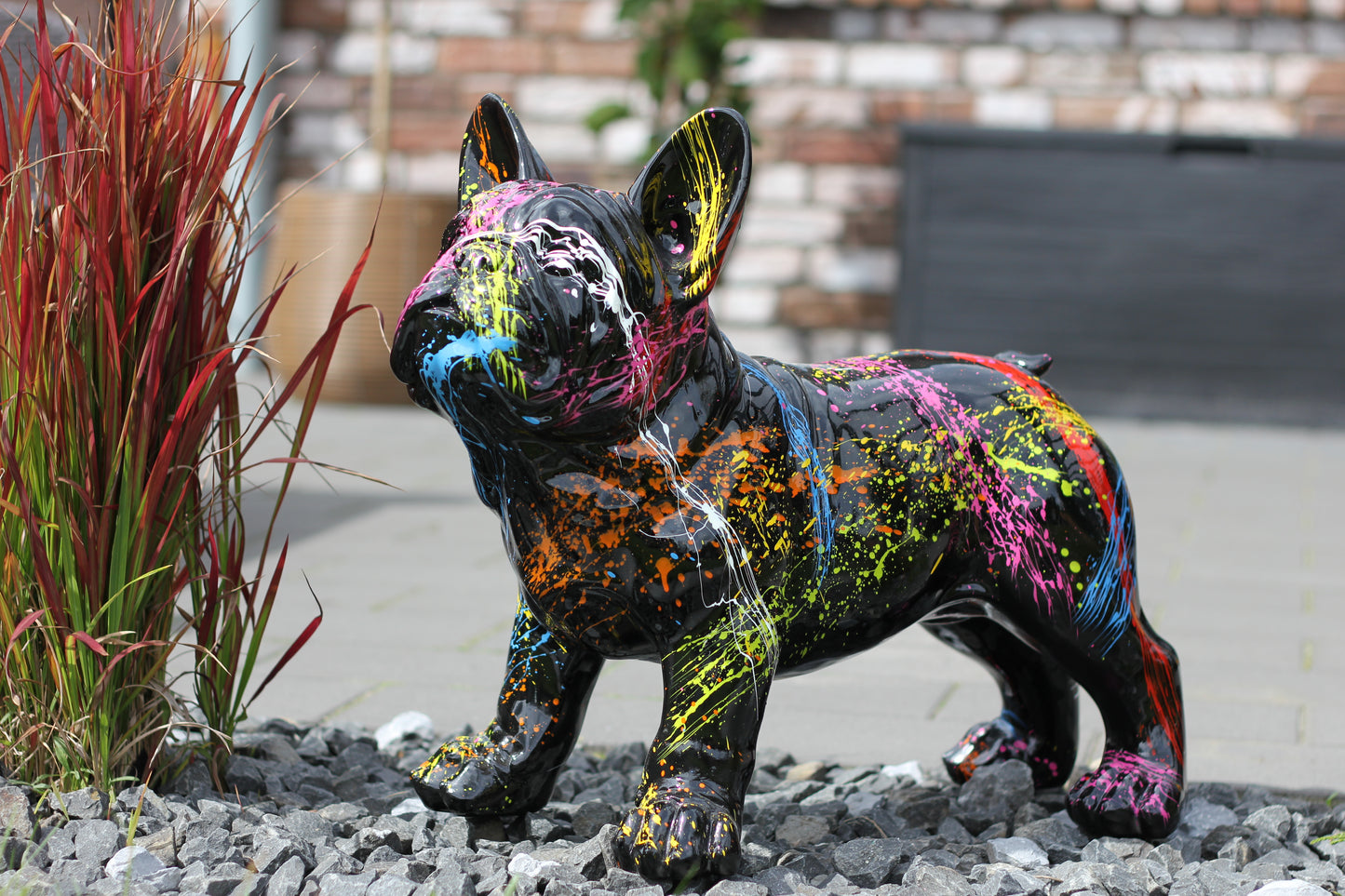 Französische Bulldogge schwarz splash - 47cm