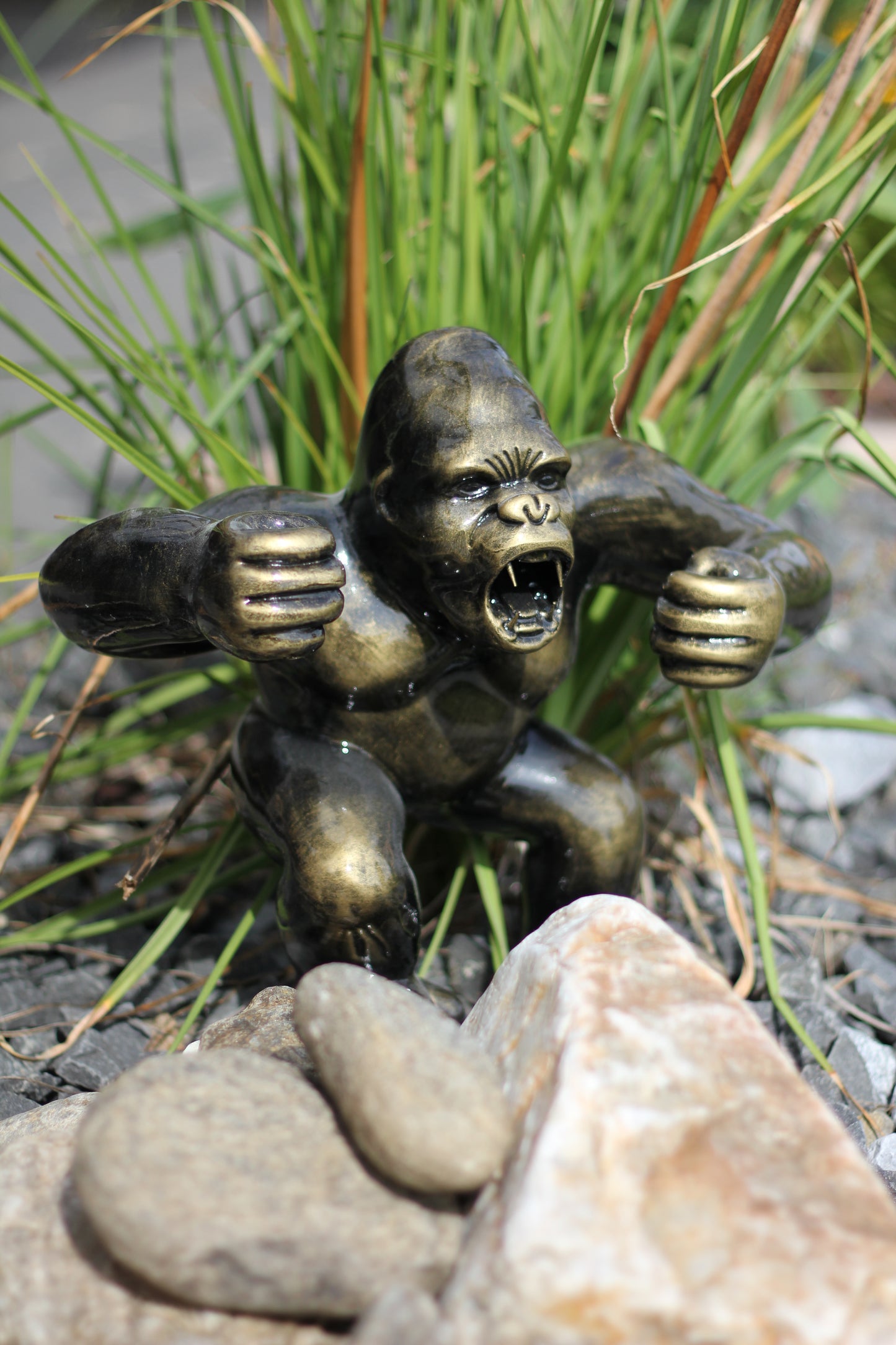 Gorilla gold-antik aus Kunstharz - 30cm