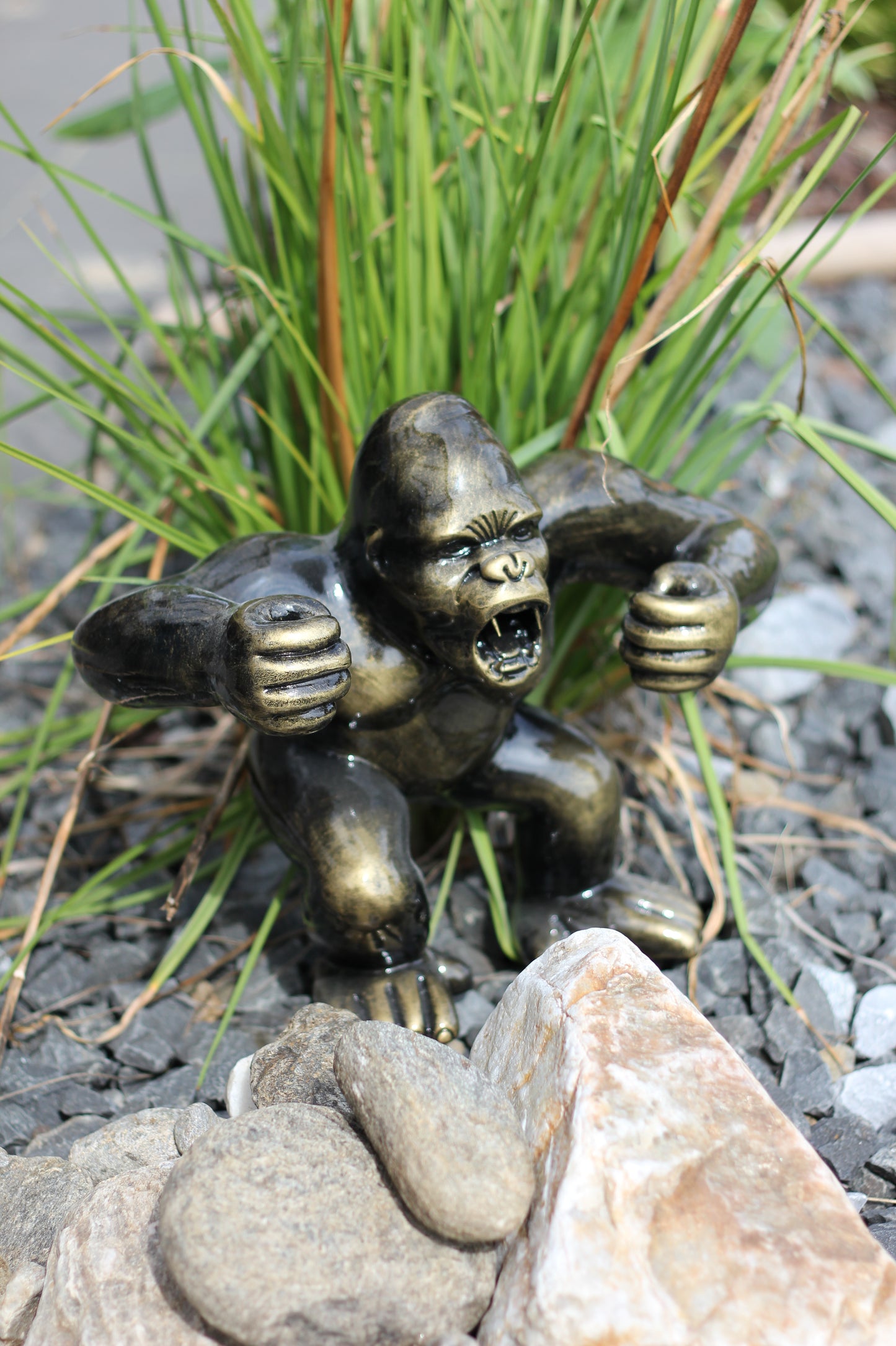 Gorilla gold-antik aus Kunstharz - 30cm