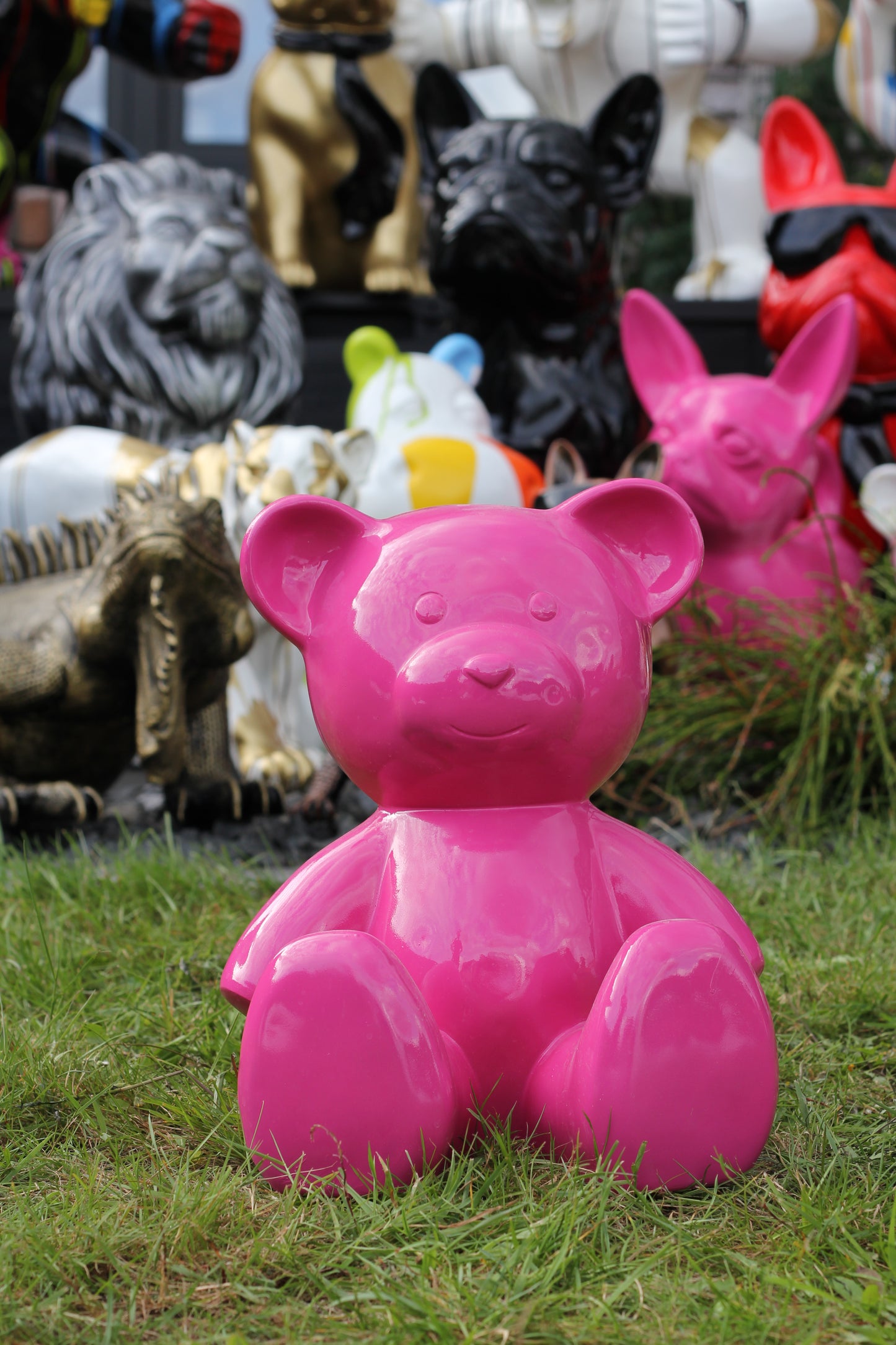 Teddy pink aus Kunstharz - 34cm