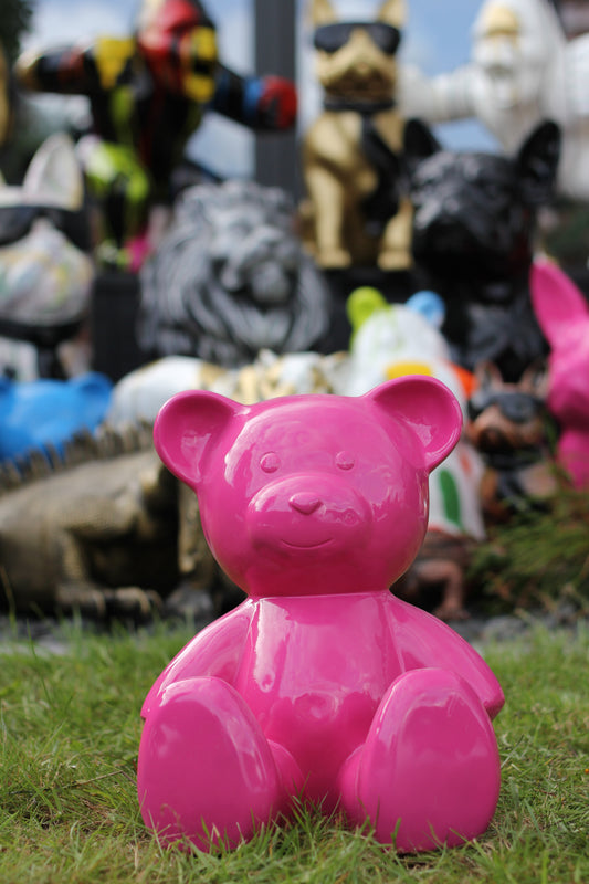 Teddy pink aus Kunstharz - 34cm