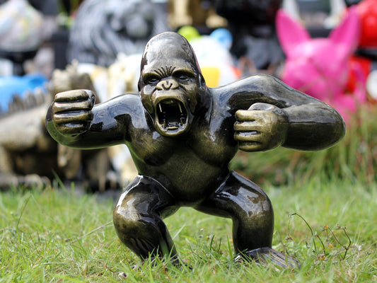 Gorilla gold-antik aus Kunstharz - 30cm