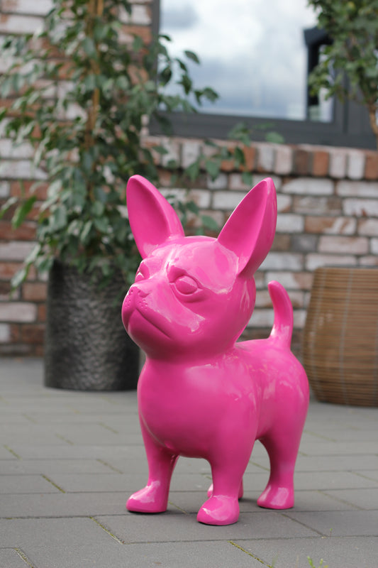 Chihuahua pink aus Kunstharz - 52cm